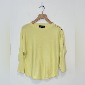 TRUTH by republic yellow sweater, silver button detail on sleeve , sz : medium